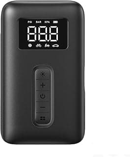 Compressor de ar portátil preto com display digital e controles de pressão