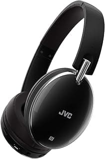 Fones de ouvido JVC sem fio com cancelamento de ruído, pretos, Bluetooth, tecnologia NFC