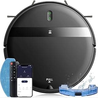 Robô aspirador de pó automático preto com controle remoto e escova lateral