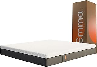 Colchão queen size Emma com espuma viscoelástica de 3 camadas, 25 cm de altura, cinza e branco.