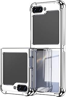 Capa de proteção anti-choque prateada para Samsung Galaxy Z Flip 7 FE/Z Flip 6 5G / Galaxy Z Flip 5