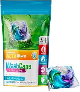 Sabão Líquido Concentrado Kit Lava Roupas Em Cápsulas WashCaps 4 Em 1