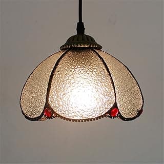 Luminária pendente contemporânea de vidro colorido com detalhes retrô