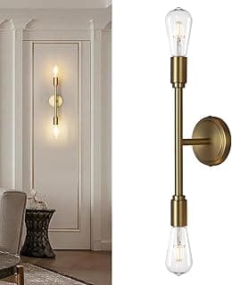 Arandela de parede dupla bronze antigo com lâmpadas expostas estilo industrial