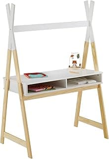 IDIMEX Mesa Infantil Escrivaninha Madeira Montessoriana Cabana 2 Nichos Simi