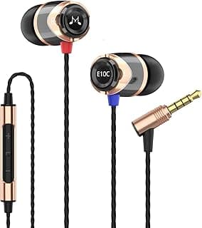 SoundMAGIC Fones de ouvido E10C de alta fidelidade fones de ouvido intra-auriculares com isolamento de som com microfone e controle remoto para audiófilos - Dourado