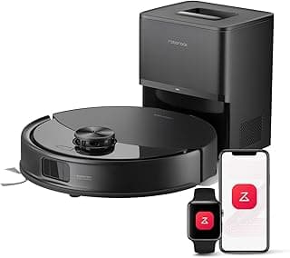 Aspirador robô Roborock Q10 S5+ com autoesvaziamento, sucção de 10.000Pa, com base de recarga, smartphone e smartwatch.