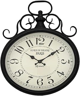 Relógio de parede metal preto fosco 40cm com mostrador branco