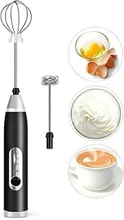 Mini mixer portátil recarregável USB com 3 velocidades, batedor fouet de aço inoxidável, misturador de bebidas e ovos elétrico