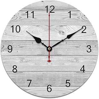 Relógio de parede cinza com fundo de madeira, silencioso, para cozinha, banheiro, casa, casamento, amigo, família.