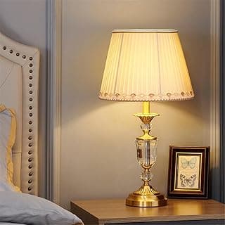 OUFULA Luminária de Mesa Contemporânea em Latão LED Sala de Estar de Luxo Europeia Hotel e Villa Decoração Desk Light (Estilo A)
