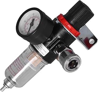 Regulador de pressão para compressor de ar com manômetro e separador de óleo e água