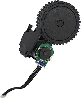 Conjunto de motor de roda a vácuo robô preto com placa de circuito verde para aspirador de pó robótico
