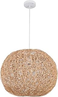 Luminária suspensa de bambu marrom claro para sala de jantar