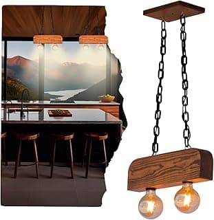 Lustre Teto Pendente Robusto Caibro Rústico Capacidade Madeira Alto Padrão Pendente Víntage Industrial Slim Clássico Minimalista Bancadas Cozinhas Sala Jantar Varandas Luxo Lar Pinus Tratado Elegante