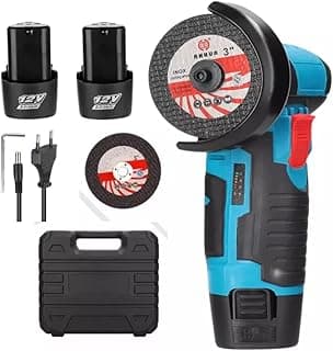 Esmeriladeira Lixadeira Angular 12v 2 Baterias Recarregável Cor Preto Azul Frequência 1500mAh
