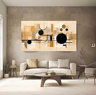 Quadro decorativo geométrico abstrato tons de marrom 100x70 tela canvas bordas infinitas