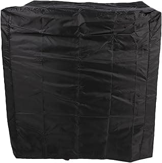 Capa protetora preta para churrasqueira, resistente à água e com proteção solar, tecido Oxford, dobrada