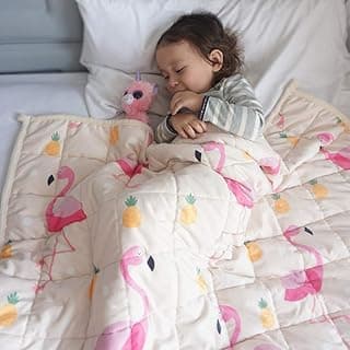 ZonLi Cobertor ponderado para o inverno (3 kg, 104 x 152 cm, flamingo), cobertor ponderado para crianças, material macio de minky com contas de vidro