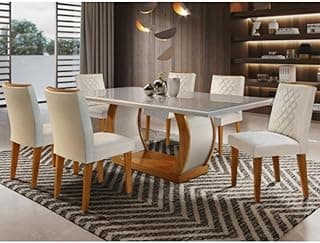 Conjunto de sala de jantar com mesa de vidro e MDF e cadeiras de veludo em ambiente moderno