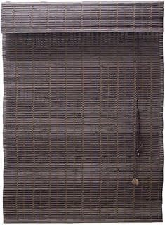 Persiana romana de bambu marrom 120x220 cm parcialmente abaixada