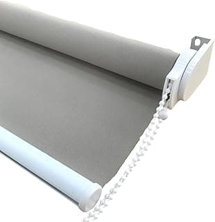 Cortina persiana rolo blackout cinza pronto para instalar