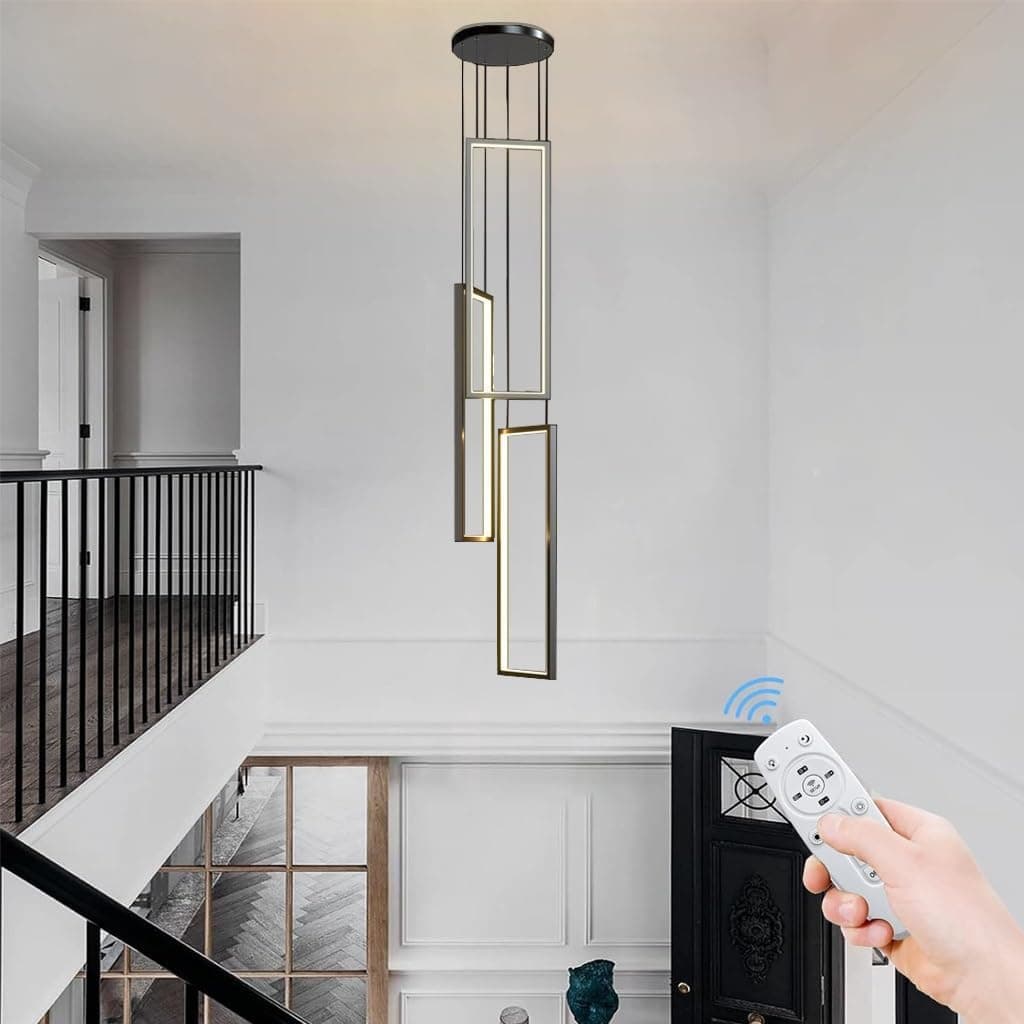 Luminária Pendente LED Regulável com Controle Remoto Longa Cor Prata 100W