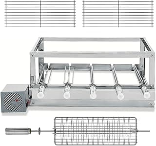 Churrasqueira Gira Grill Inox Artinox Grill com 5 espetos giratórios e grelhas móveis