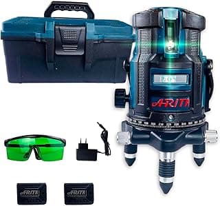 Nível a Laser Arita 5 Linhas Verde 50m com Maleta, Óculos e Baterias