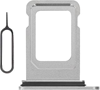 Substituição para iPhone 14 Pro Max Silver SIM Card Slot com anel de borracha à prova d'água para iPhone 14 Pro Suporte de bandeja de cartão único adaptador ejetor de agulha para A2651 A2893