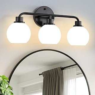 Luminária de parede preta com três arandelas para banheiro, cozinha, sala, quarto ou corredor