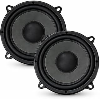Par de alto-falantes automotivos pretos Orion Full Range, 5 polegadas, som potente e graves equilibrados.