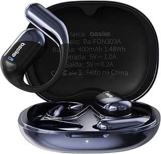 Fone de ouvido Bluetooth, Basike Ba-FON303A OWS Fone sem Fio Bluetooth, BT V6.1, 8h de Reprodução, 100 Horas em Standby, Compatível com Assistente de Voz para Corrida/Exercícios (Azul)