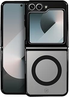 Capa protetora preta para Samsung Galaxy Z Flip 6/ Z Flip 7 FE compatível com MagSafe