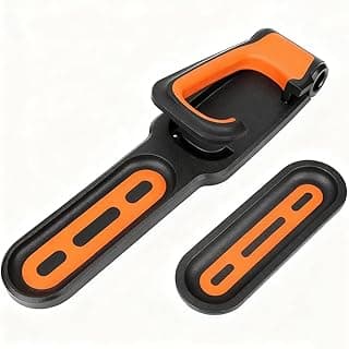 Suporte vertical de parede para bicicletas em preto e laranja