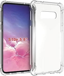 Capa transparente para Samsung Galaxy S10e 5.8 com proteção de câmera e bordas pretas