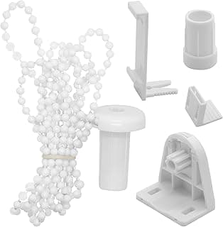 Kit de acessórios para persianas branco com cordão e suportes