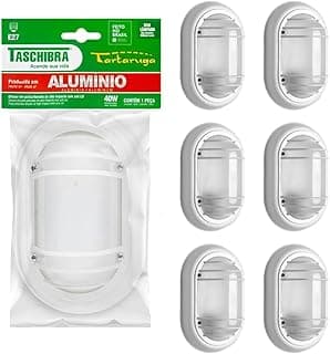 Kit 6 Luminárias Arandela Tartaruga Branca E27 Prova D'água Externa