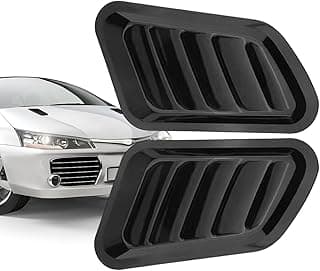 Scoops de capô pretos para carros, 2 peças, acabamento externo automotivo