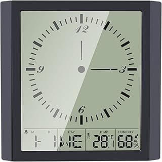 Relógio de parede digital multifuncional com temperatura e umidade