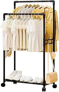 Arara Organizadora Cabideiro de Roupas Sapateira Prateleira para Roupas Camisa Calça com Rodas