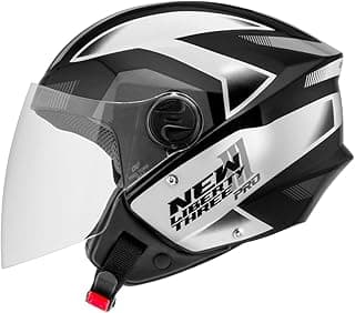 Capacete aberto New Liberty 3 Pro preto e cinza com viseira transparente, tamanho 60