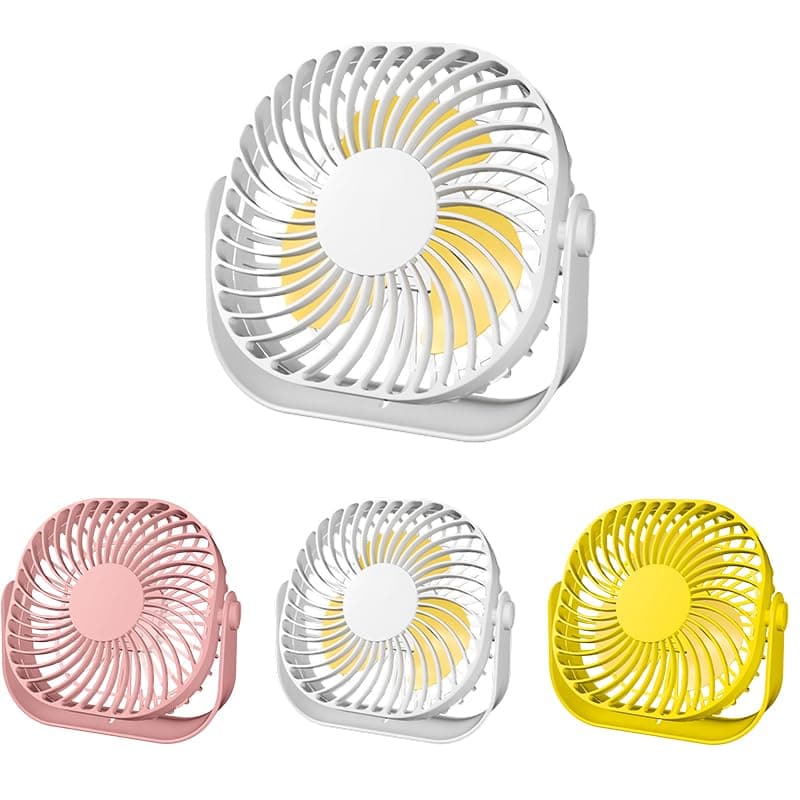 Ventilador de mesa USB portátil, ventiladores de parede de 2 velocidades, ventiladores de resfriamento pessoais rotativos, mini ventilador de mesa para carro de viagem de escritório em casa, inclui