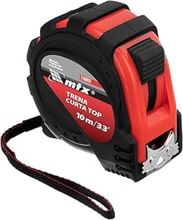 Fita métrica MTX curta 10m vermelha e preta com estojo plástico resistente