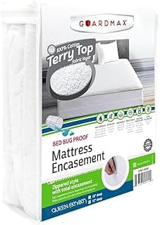 Guardmax Capa de colchão Queen com zíper, impermeável, protetor de colchão, felpudo, à prova de percevejos