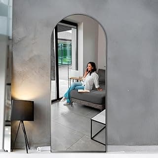 Espelho industrial com moldura metálica preta 150x60cm para hall, sala ou quarto