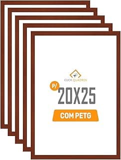 Kit 5 Molduras Porta Retrato 20x25 com Proteção PETG - Chão de Barro