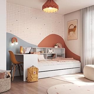 Cama Infantil Montessoriana com Cama Auxiliar Estante e Escrivaninha Integrada