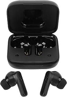 Fones de ouvido sem fio Asixxsix pretos com estojo de carregamento aberto