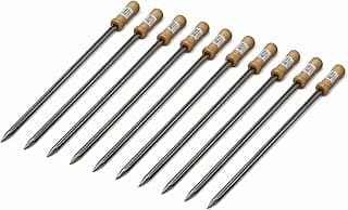 Kit Espeto Simples Galvanizado para Camping com 10 unidades